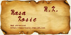 Maša Kosić vizit kartica